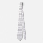 Cravate Motif noir et blanc en nid d'abeille hexagonale  (Devant)
