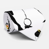 Cravate Motif noir et blanc pingouins (Roulé)