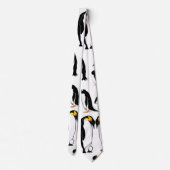 Cravate Motif noir et blanc pingouins (Dos)