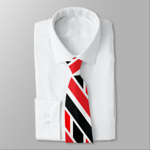 Cravate Motif noir et blanc rouge