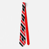 Cravate Motif noir et blanc rouge (Devant)