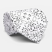 Cravate Motif noir et blanc Spatter Dot Art Abstrait (Roulé)