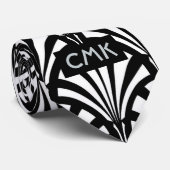 Cravate Motif noir et blanc vintage d'art déco (Roulé)