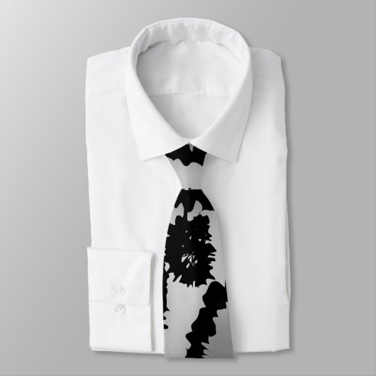 Cravate Motif, noir et gris d'empreinte de léopard (Attaché)