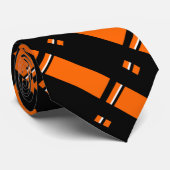 Cravate Motif noir et orange (Roulé)