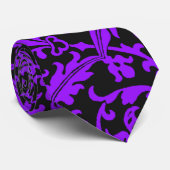 Cravate Motif noir et pourpre foncé (Roulé)