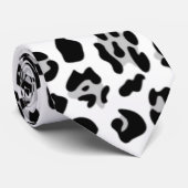 Cravate Motif noir gris de poster de animal de léopard (Roulé)