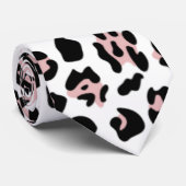 Cravate Motif noir rose de poster de animal de léopard (Roulé)