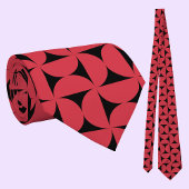 Cravate Motif noir rouge géométrique