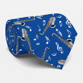 Cravate Motif note musique saxophone (Roulé)