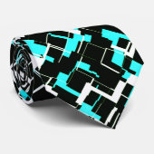 Cravate Motif numérique Camo noir blanc (Roulé)