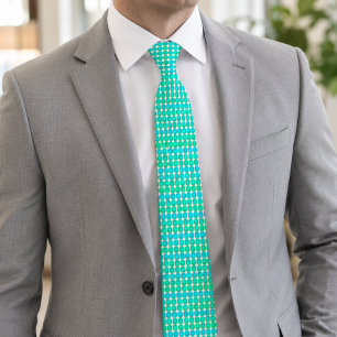 Cravate Motif octogonal moderne bleu vert