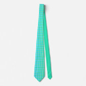 Cravate Motif octogonal moderne bleu vert (Devant)
