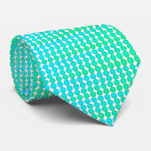 Cravate Motif octogonal moderne bleu vert (Roulé)
