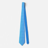 Cravate Motif octogone bleu moderne (Devant)