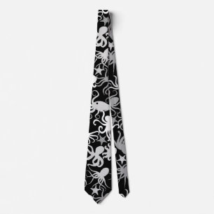 Cravate Motif octopus.b Black BG