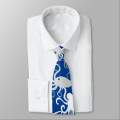 Cravate Motif octopus.b Bleu BG (Attaché)