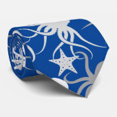 Cravate Motif octopus.b Bleu BG (Roulé)