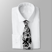 Cravate Motif octopus.w LGrey BG (Attaché)