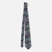 Cravate Motif Ombre violet et bleu avec dragons d'or (Dos)