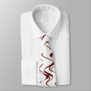 Cravate Motif ondulé bordeaux et blanc