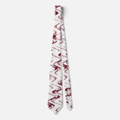 Cravate Motif ondulé bordeaux et blanc (Devant)