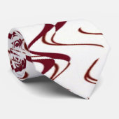 Cravate Motif ondulé bordeaux et blanc (Roulé)