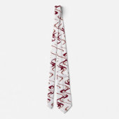 Cravate Motif ondulé bordeaux et blanc (Dos)