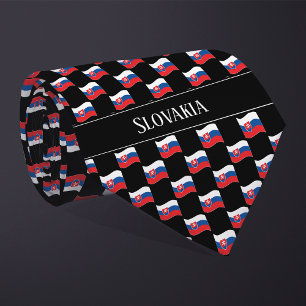Cravate Motif ondulé du drapeau de la Slovaquie