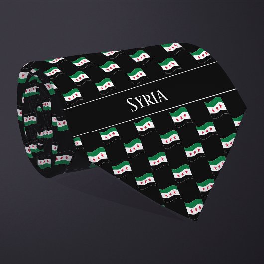 Cravate Motif ondulé du drapeau de la Syrie 