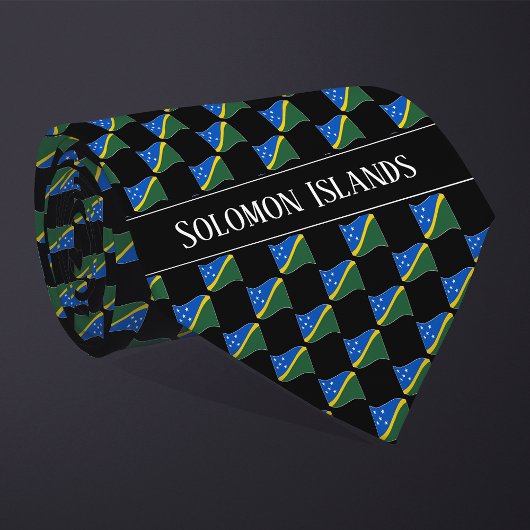 Cravate Motif ondulé du drapeau des Îles Salomon