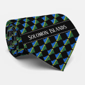 Cravate Motif ondulé du drapeau des Îles Salomon (Roulé)