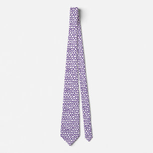 Cravate Motif ondulé - Violet profond sur blanc