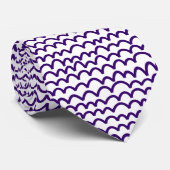 Cravate Motif ondulé - Violet profond sur blanc (Roulé)