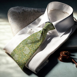 Cravate Motif Or Vert de William Morris Pimpernel