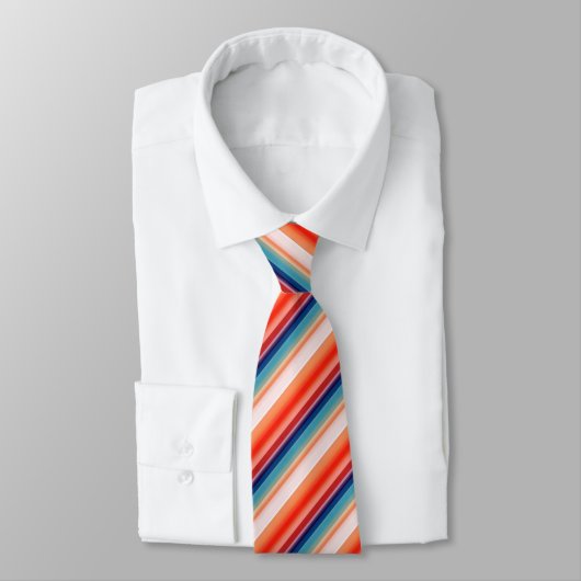 Cravate Motif orange bleu ligne (Attaché)