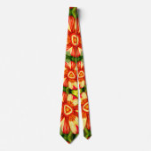 Cravate Motif Orange Dahlia (Devant)