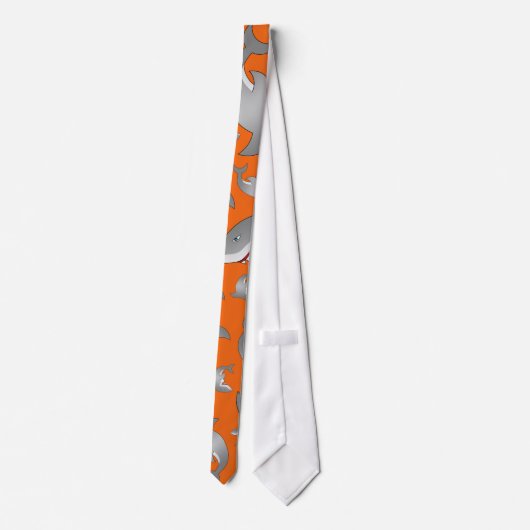 Cravate Motif orange de requin (Dos)
