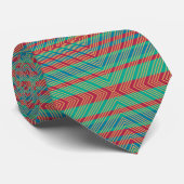 Cravate Motif orange Diamond bleu rouge Turquoise (Roulé)