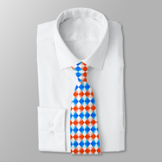 Cravate Motif orange et bleu (Attaché)