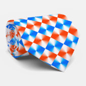 Cravate Motif orange et bleu (Roulé)