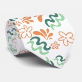 Cravate motif orange et vert (Roulé)