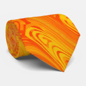 Cravate Motif orange jaune rouge marbré (Roulé)