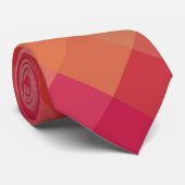 Cravate Motif orange rose Zigzag (Roulé)