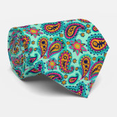 Cravate Motif orange vert de Paisley de pistache (Roulé)