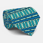 Cravate Motif ouvrier 2 (bleu-vert) (Roulé)