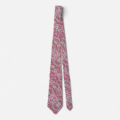 Cravate Motif paisley blanc rose (Devant)