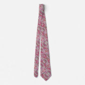 Cravate Motif paisley blanc rose (Dos)