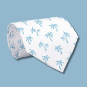 Cravate Motif palmier tropical bébé bleu