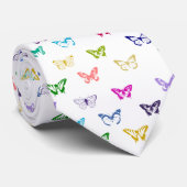 Cravate Motif papillon arc-en-ciel (Roulé)